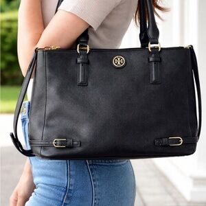 Tory Burch Black and Gold Handbag